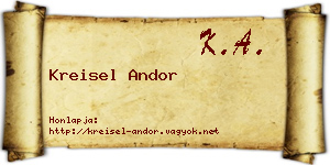 Kreisel Andor névjegykártya